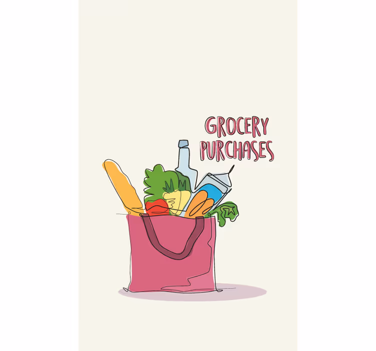 Persiana enrollable para cocina ilustración de comestibles - TenVinilo