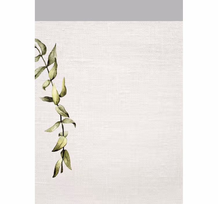 Persiana enrollable para baño imitación lino y ramas - TenVinilo