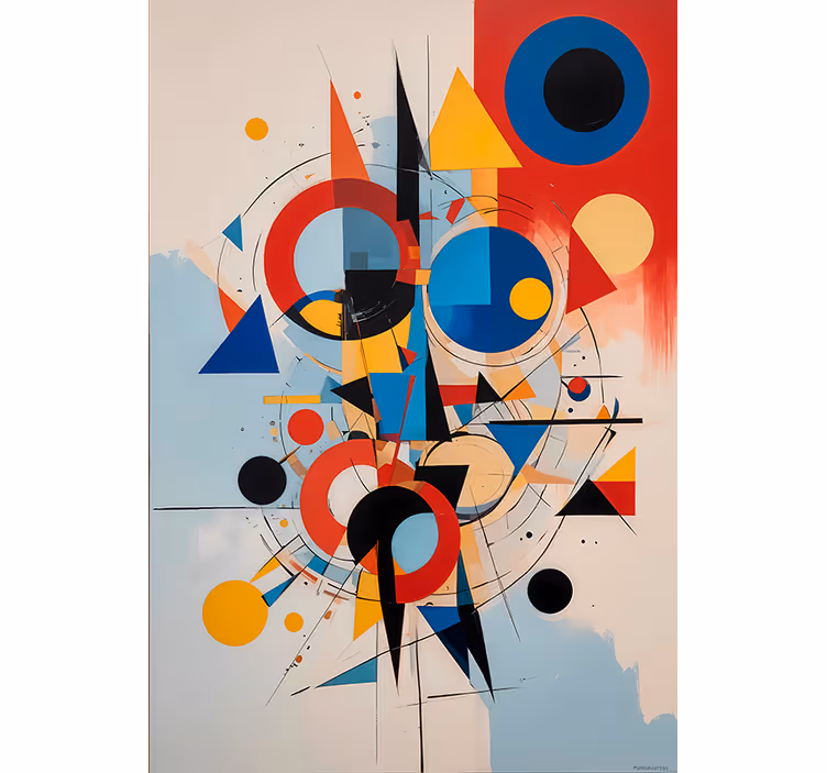 Persiana enrollable dibujos pintura geométrica - TenVinilo