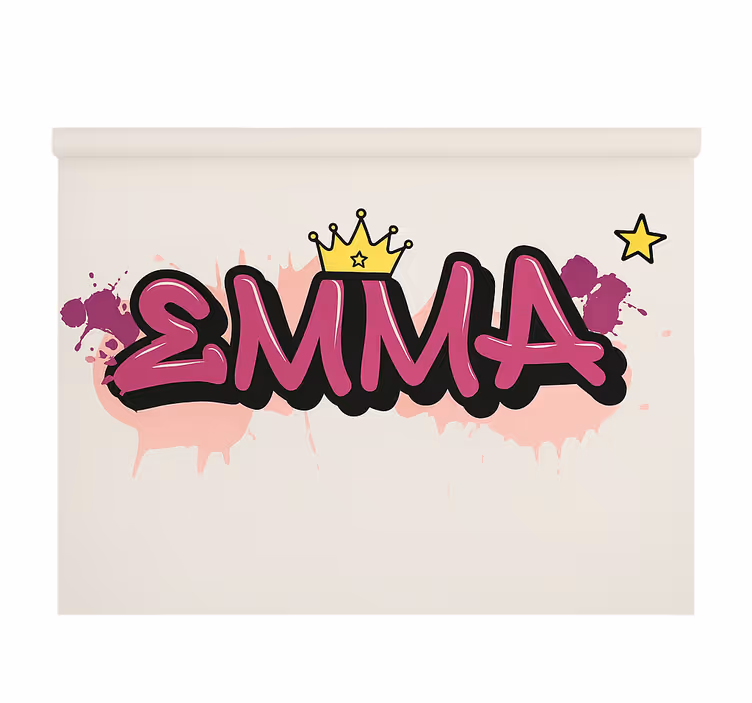 Persiana enrollable infantil grafiti personalizado rosa - TenVinilo