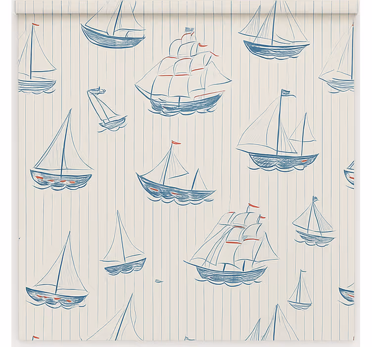 Persiana enrollable infantil dibujo de diseño de barcos - TenVinilo
