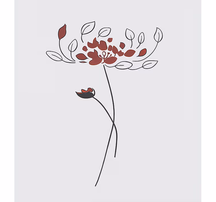 Persiana enrollable infantil boceto botánico minimalista - TenVinilo