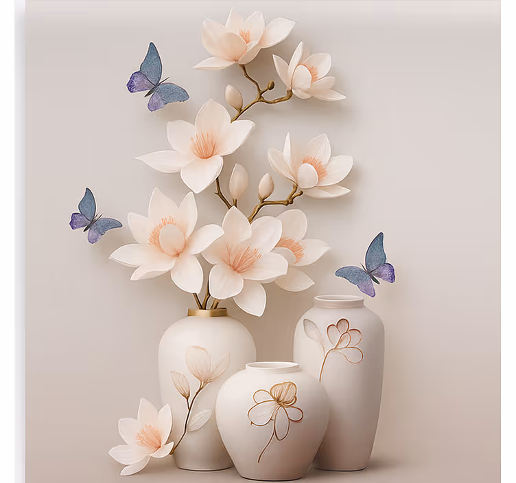 Persiana enrollable salón arte floral en 3d - TenVinilo