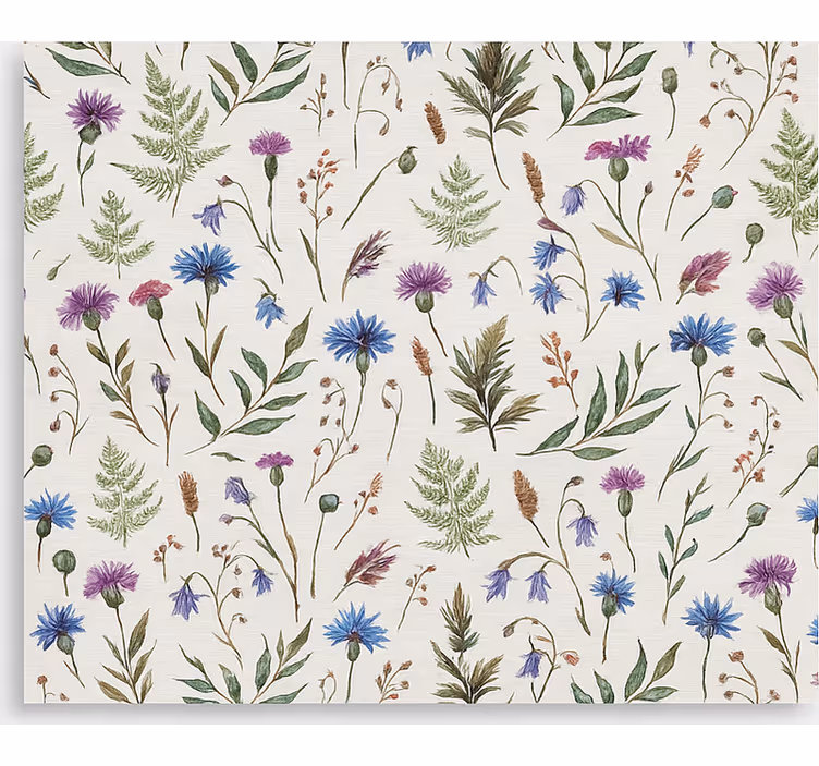 Persiana enrollable salón patrón de prado de flores silvestres - TenVinilo