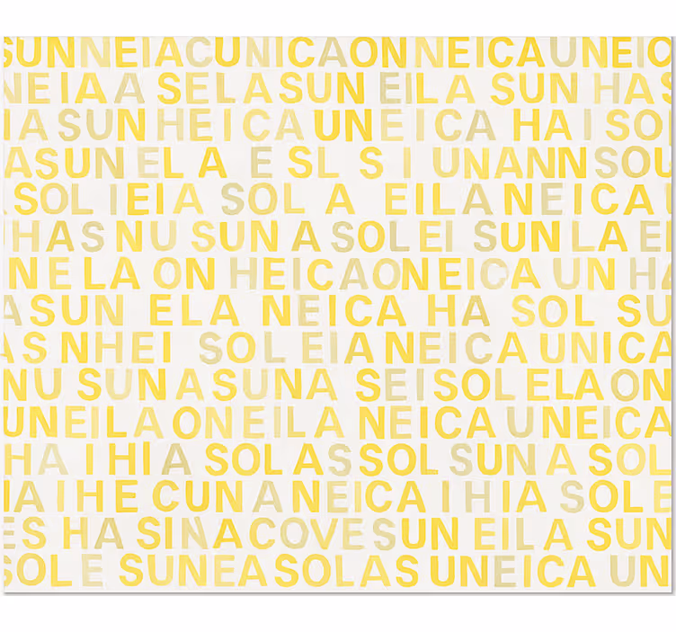 Persiana enrollable juvenil letras impresas en amarillo - TenVinilo