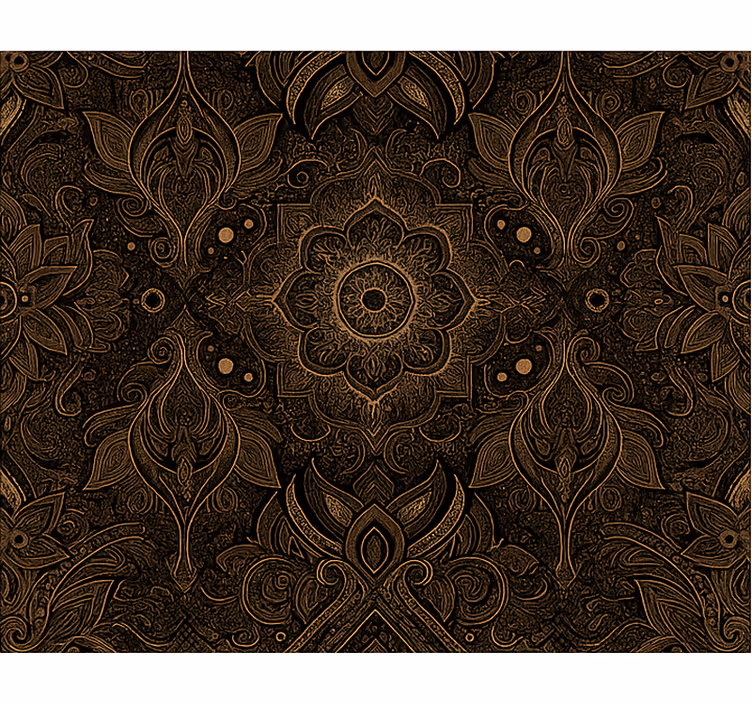 Persiana enrollable para comedor mandala negro y dorado - TenVinilo