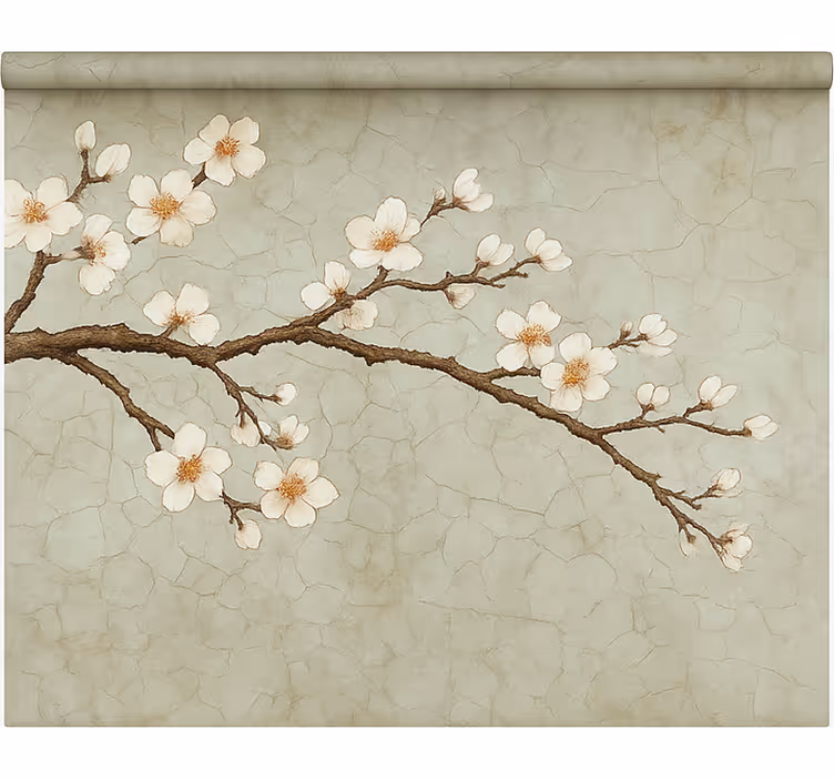 Persiana enrollable para comedor árbol japonés en flor - TenVinilo