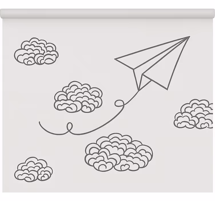 Persiana enrollable nórdico aviones de papel minimalistas - TenVinilo