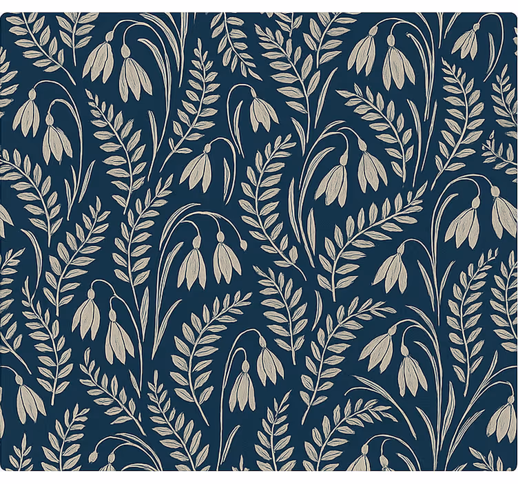 Persiana enrollable nórdico flores campanilla beige navy - TenVinilo