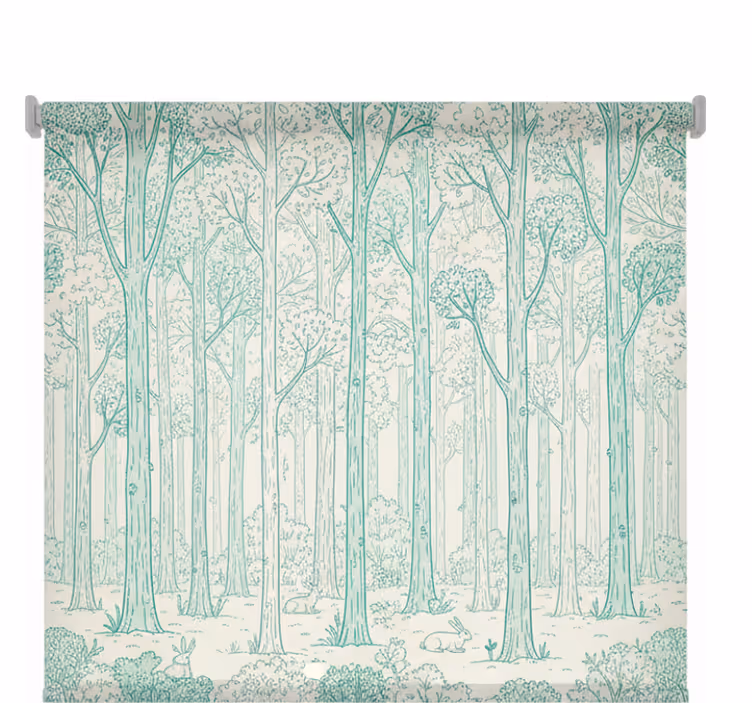 Persiana enrollable árboles bosque en menta - TenVinilo