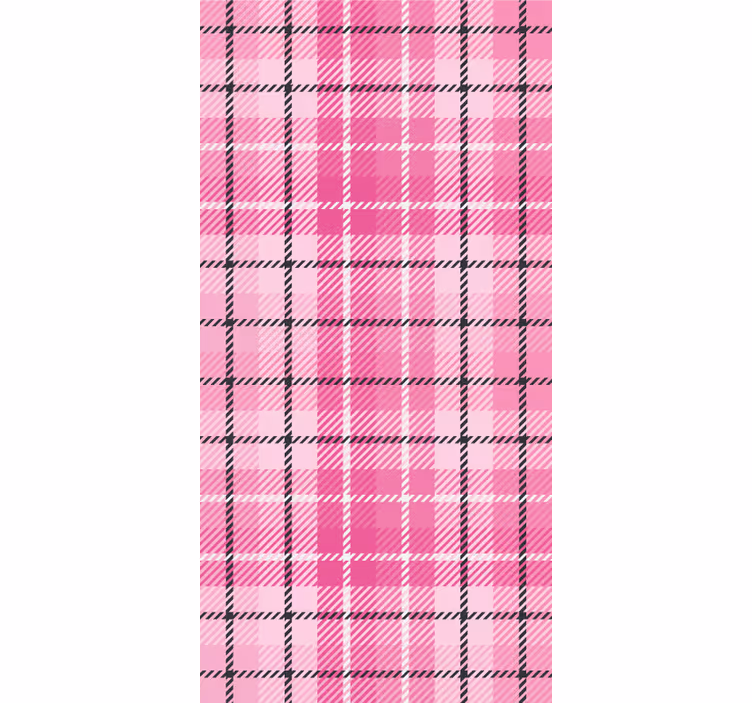 Persiana enrollable para despacho tartán rosa y negro - TenVinilo