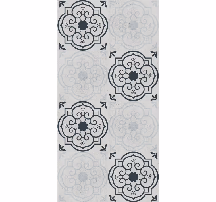 Persiana enrollable para cocina azulejos gris elegante - TenVinilo