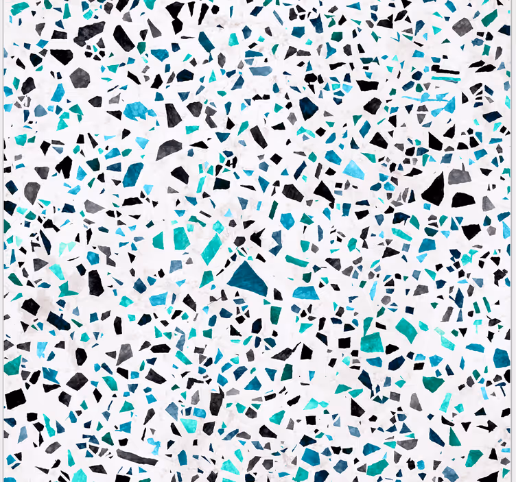 Persiana enrollable para cocina motivo terrazzo azul - TenVinilo
