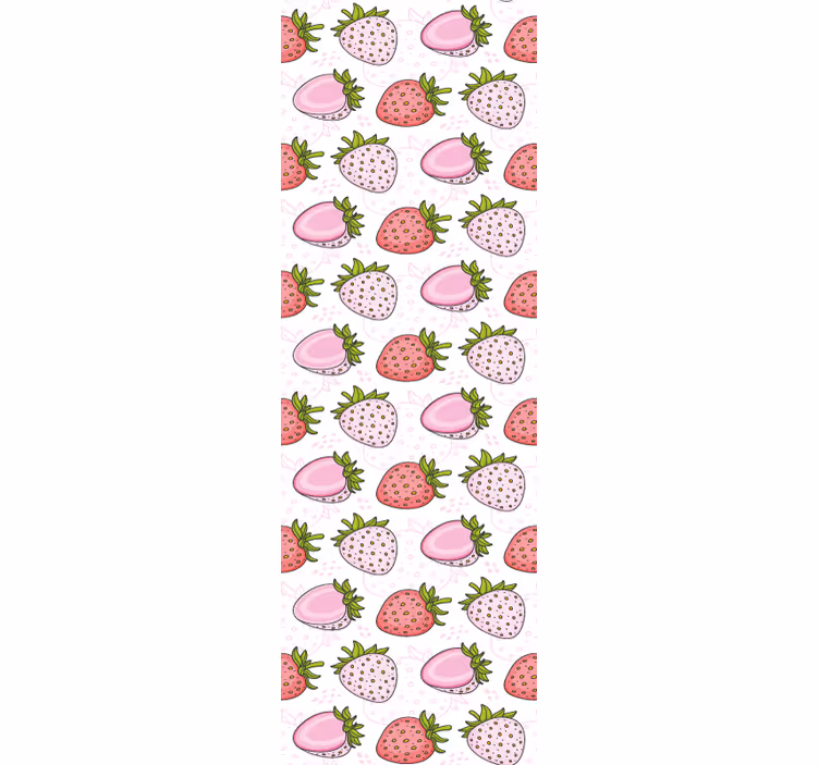 Persiana enrollable para cocina con patrones de fresas - TenVinilo