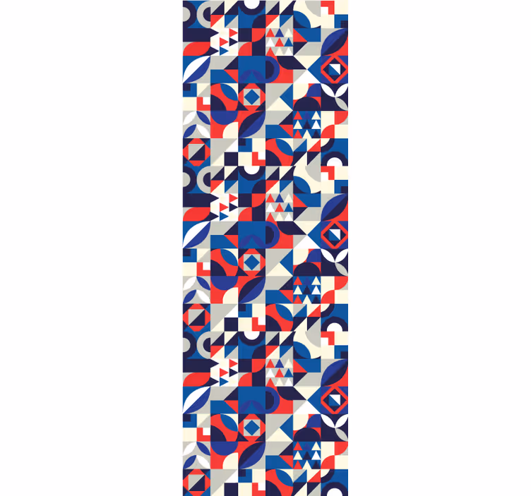 Persiana enrollable para cocina mosaico rojo y azul - TenVinilo