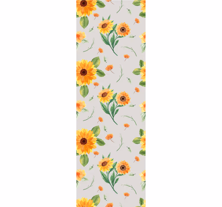 Persiana enrollable para cocina patrón de flores acuareladas - TenVinilo