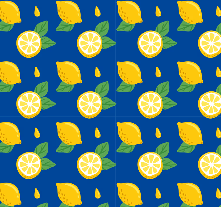 Persiana enrollable para cocina limones dibujados a mano - TenVinilo