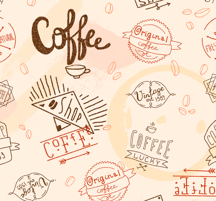 Persiana enrollable para cocina iconos de café - TenVinilo