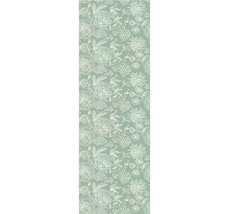 Persiana enrollable para comedor estilo floral verde - TenVinilo