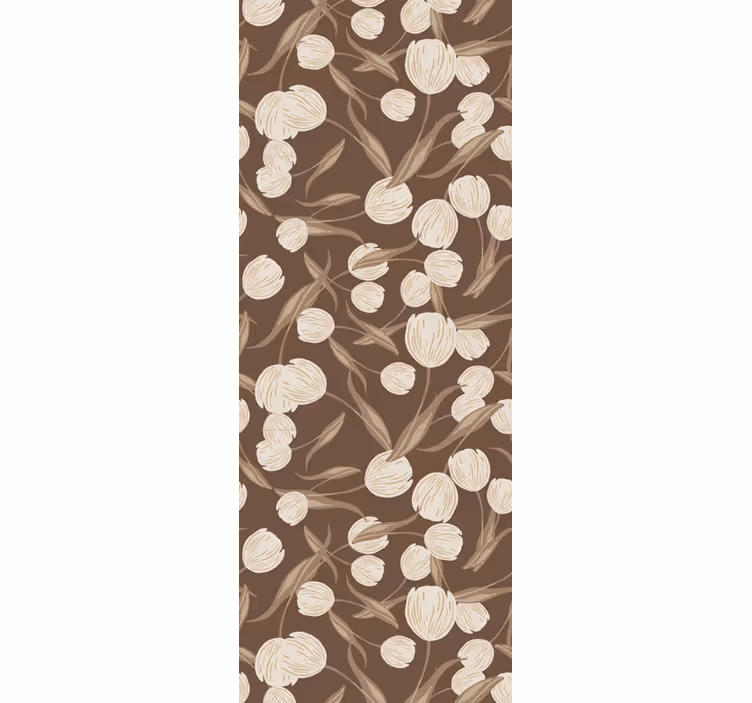 Persiana enrollable para comedor estampado tulipanes beige - TenVinilo