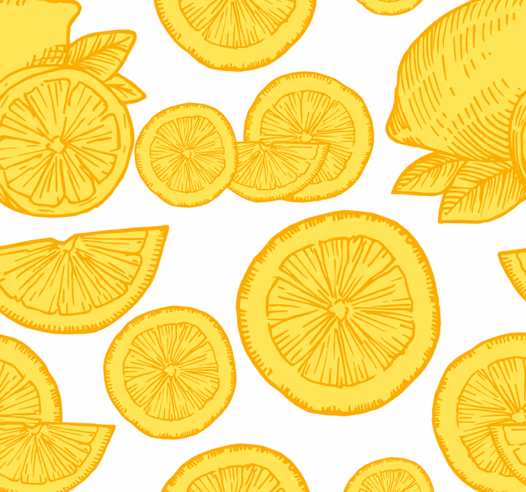 Persiana enrollable para comedor dibujo de naranja y limón - TenVinilo