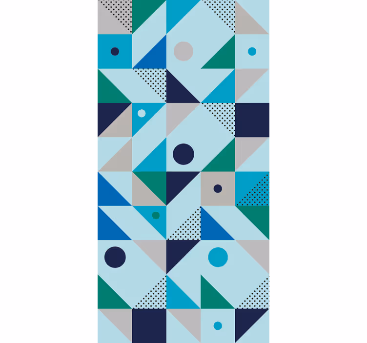 Persiana enrollable para comedor patchwork azul - TenVinilo