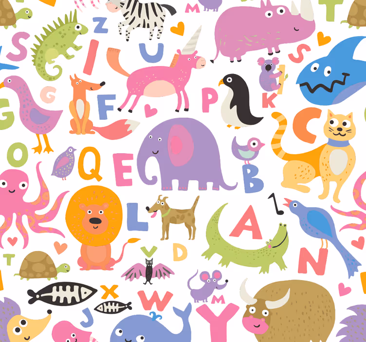 Persiana enrollable infantil animales del alfabeto - TenVinilo