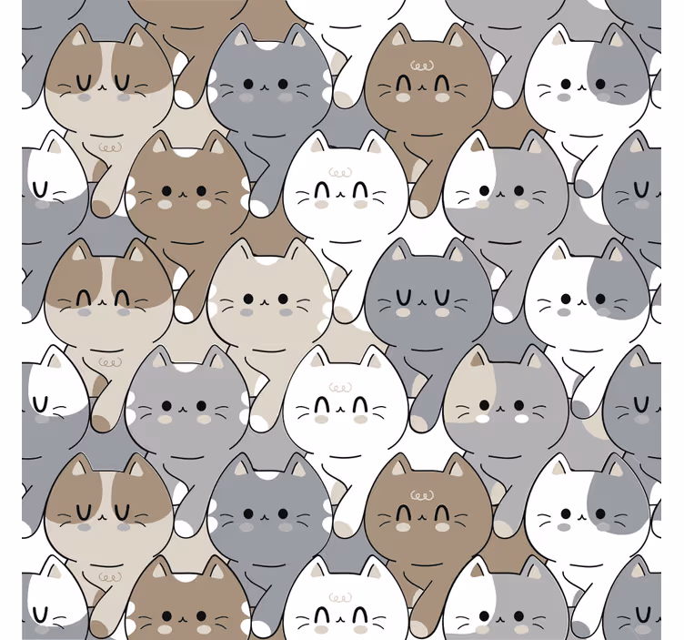 Persiana enrollable infantil ilustración de gatos - TenVinilo