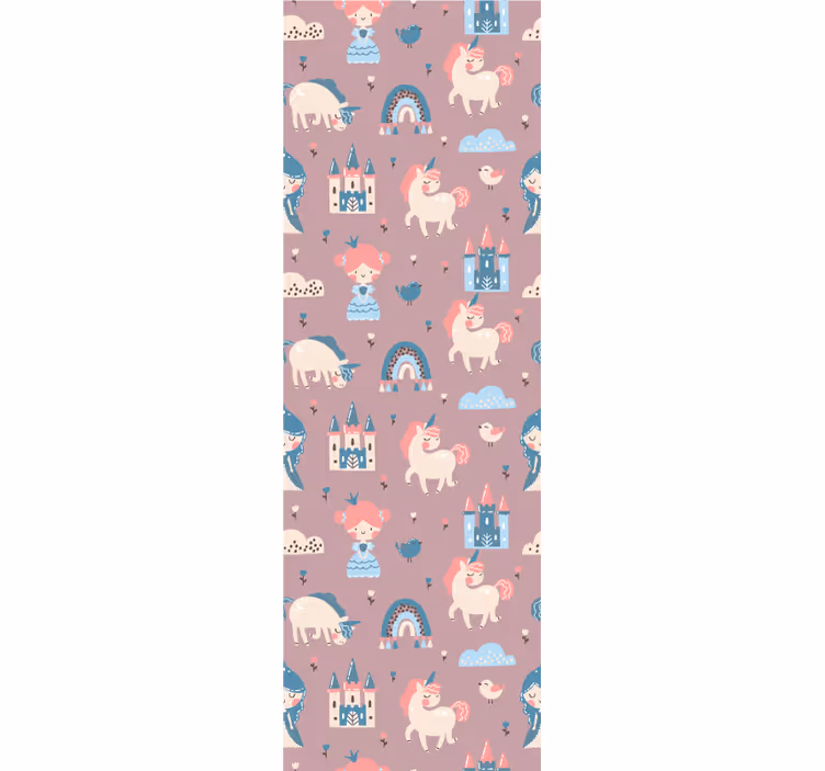 Persiana enrollable infantil pastel unicornios y princesas - TenVinilo