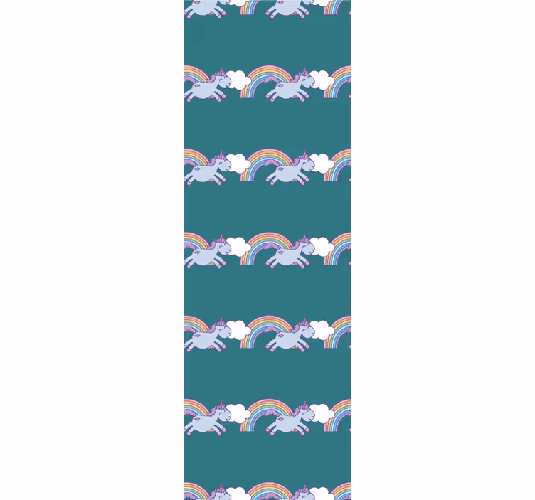 Persiana enrollable infantil fondo turquesa con unicornios - TenVinilo