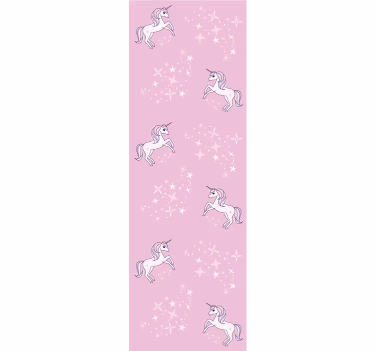 Persiana enrollable infantil patrón rosa con unicornios - TenVinilo