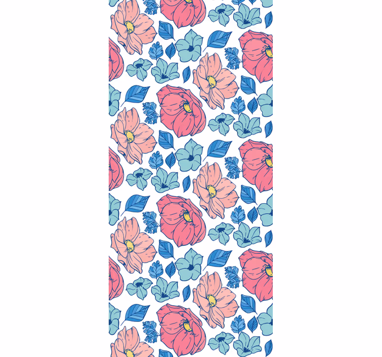Persiana enrollable infantil flores rosas y azules - TenVinilo
