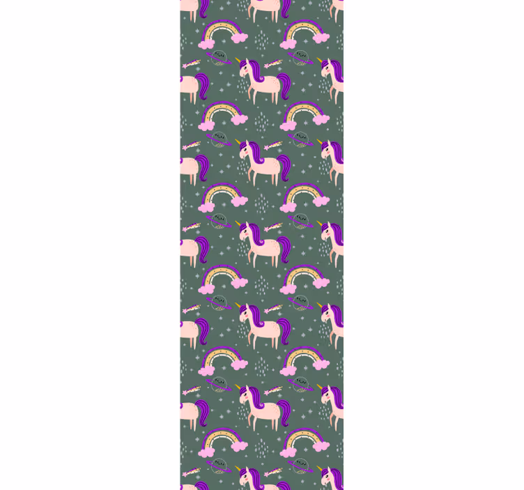 Persiana enrollable infantil unicornios rosa y verde - TenVinilo