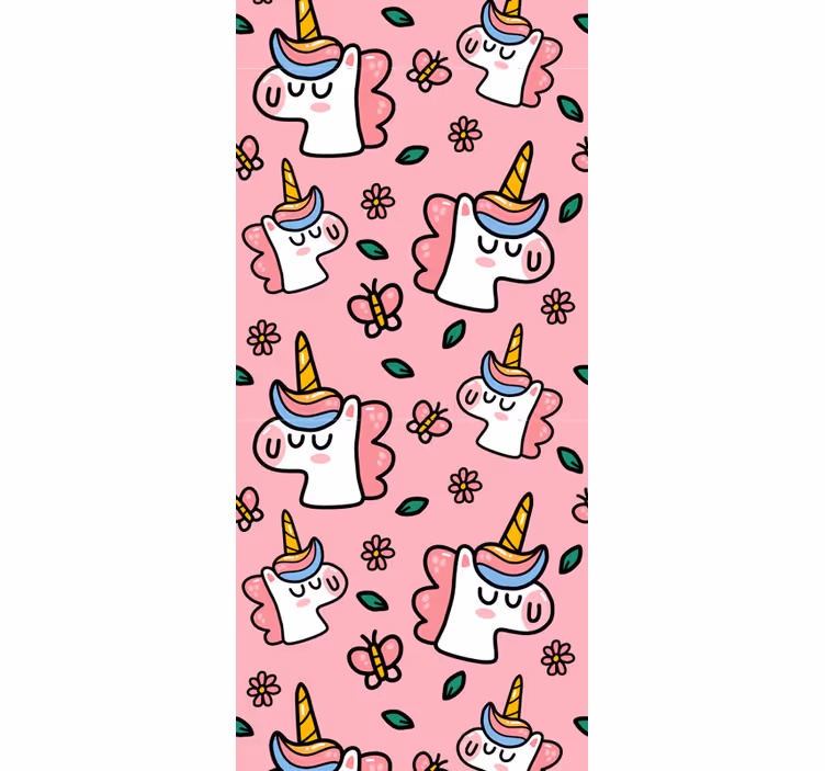 Persiana enrollable infantil unicornio con flores - TenVinilo