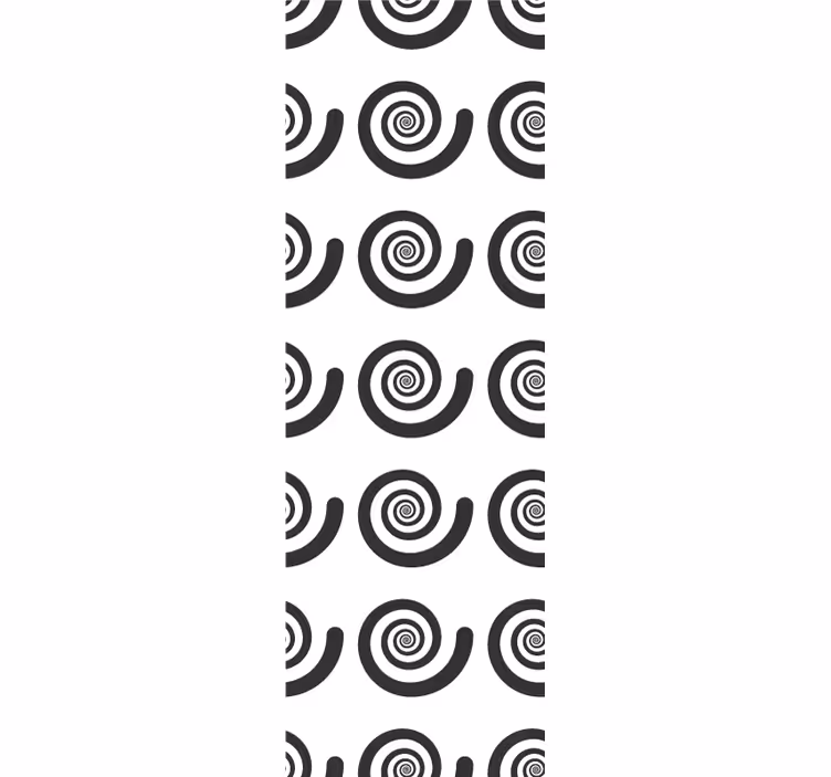 Persiana enrollable infantil espiral retro en blanco y negro - TenVinilo