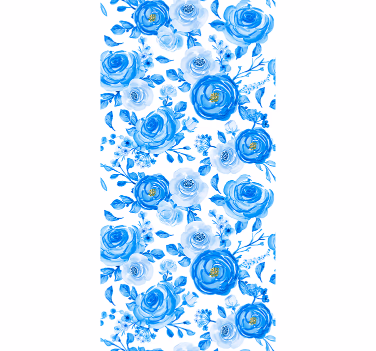Persiana enrollable infantil relojes azules flores - TenVinilo