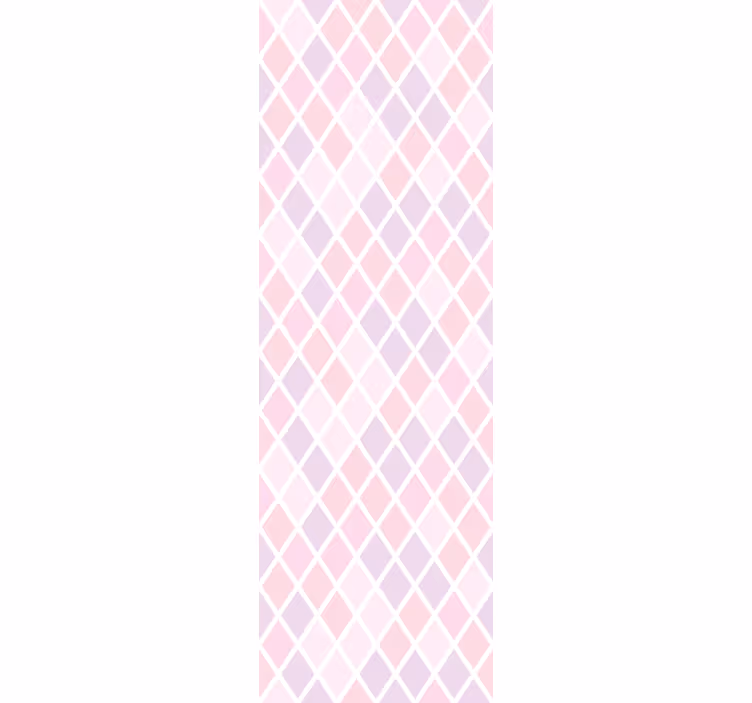 Persiana enrollable infantil diseño rombos rosa y blanco - TenVinilo