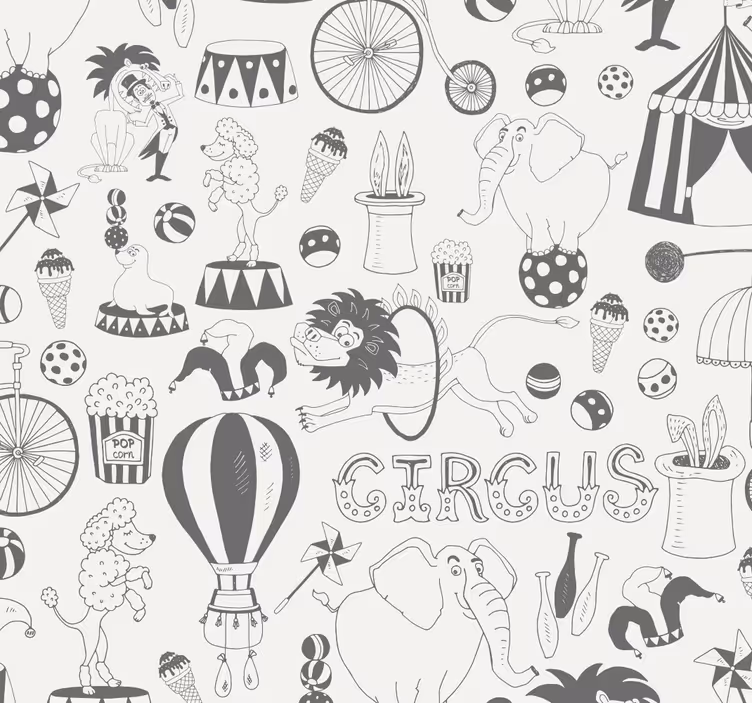 Persiana enrollable infantil circus colores nórdicos - TenVinilo