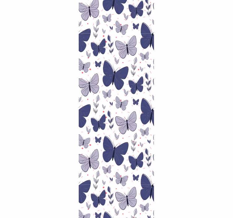 Persiana enrollable oficina patrón mariposas rosa y azul - TenVinilo