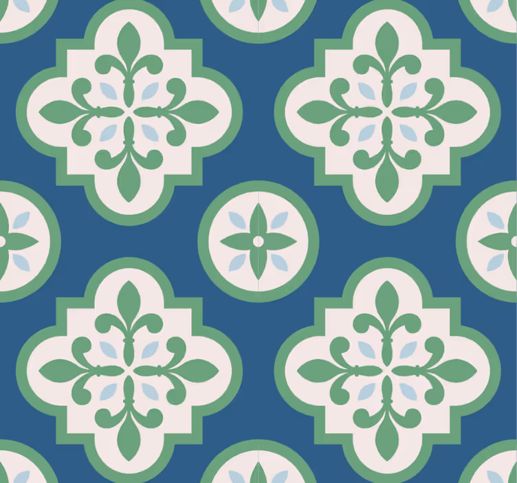 Persiana enrollable moderno azulejo trébol verde - TenVinilo