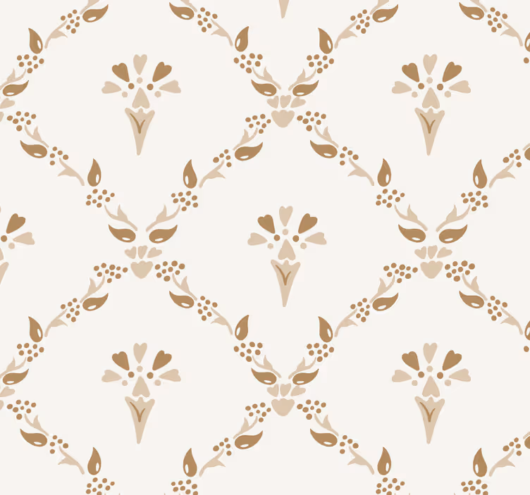 Persiana enrollable beige con patrón floral hexagonal - TenVinilo
