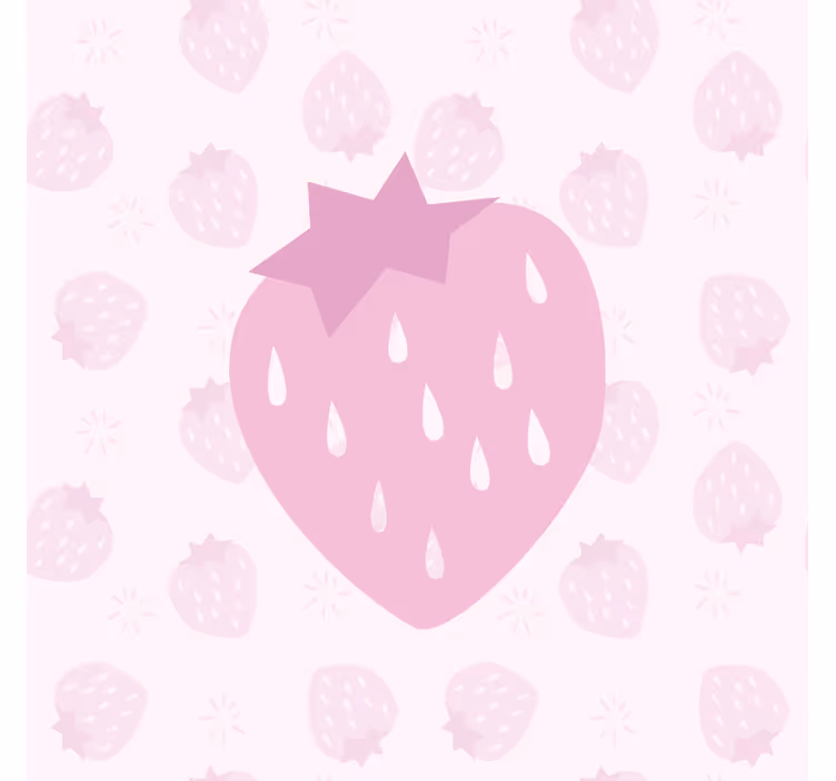 Persiana enrollable para cocina con diseño de fresas en rosa - TenVinilo