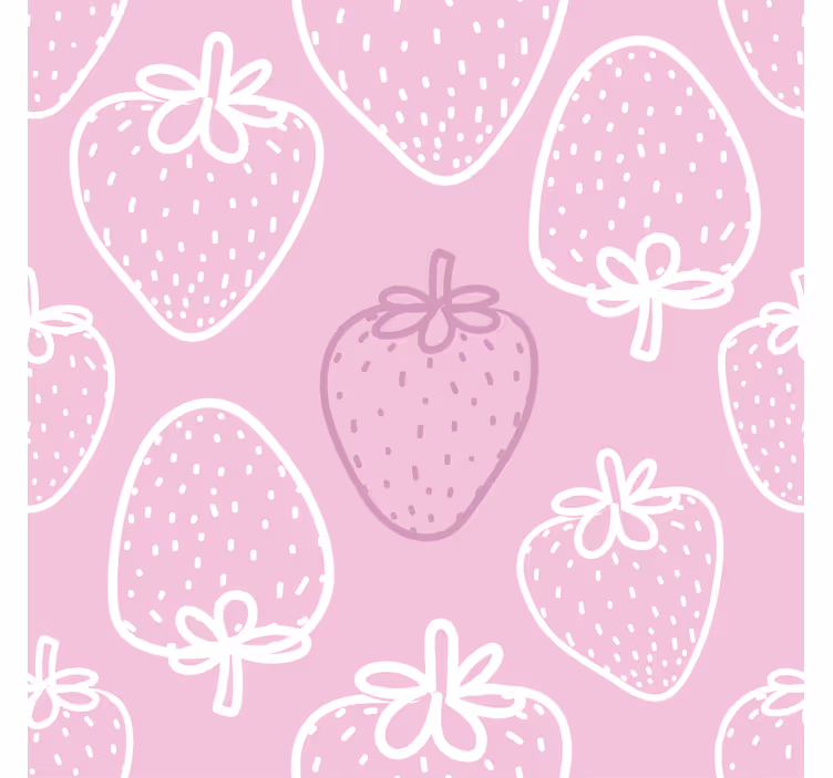 Persiana enrollable para cocina con diseño de fresas rosas - TenVinilo
