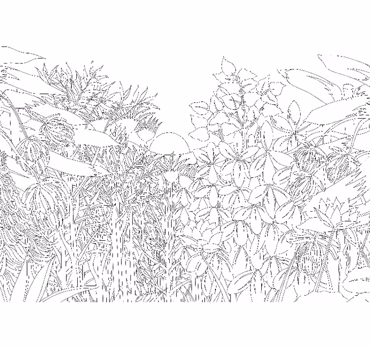 Persiana enrollable blanca selva tropical dibujo - TenVinilo