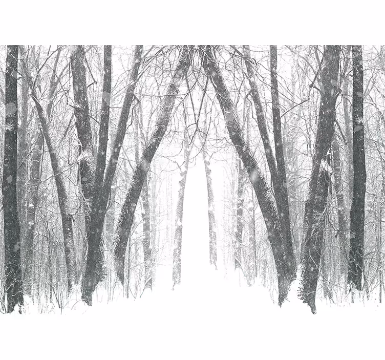 Persiana enrollable blanca Árboles de invierno en el bosque - TenVinilo