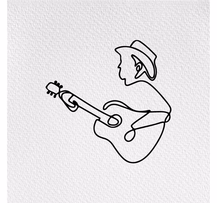 Persiana enrollable salón diseño minimalista de guitarra - TenVinilo