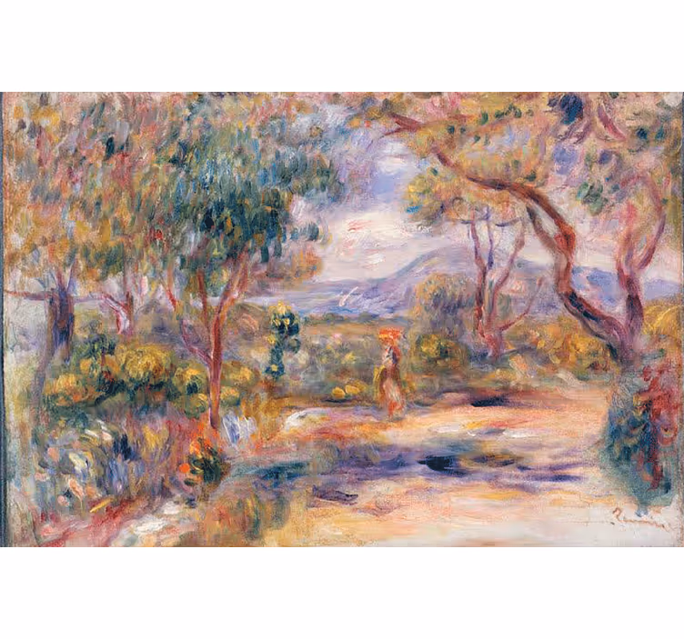 Persiana enrollable salón paisaje de un pueblo en francia - TenVinilo