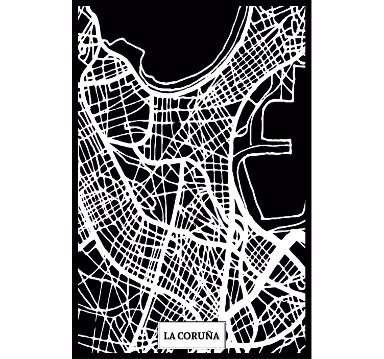 Persiana enrollable salón mapa topográfico a coruña - TenVinilo