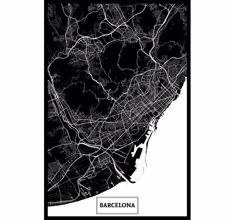 Persiana enrollable salón mapa topográfico barcelona - TenVinilo
