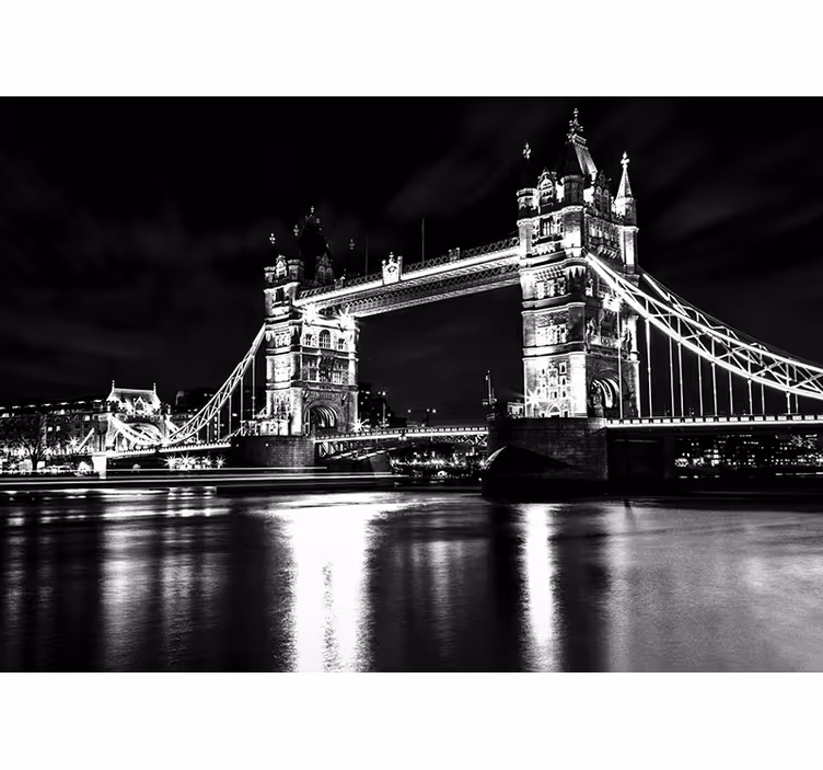 Persiana enrollable negra puente de londres de noche - TenVinilo